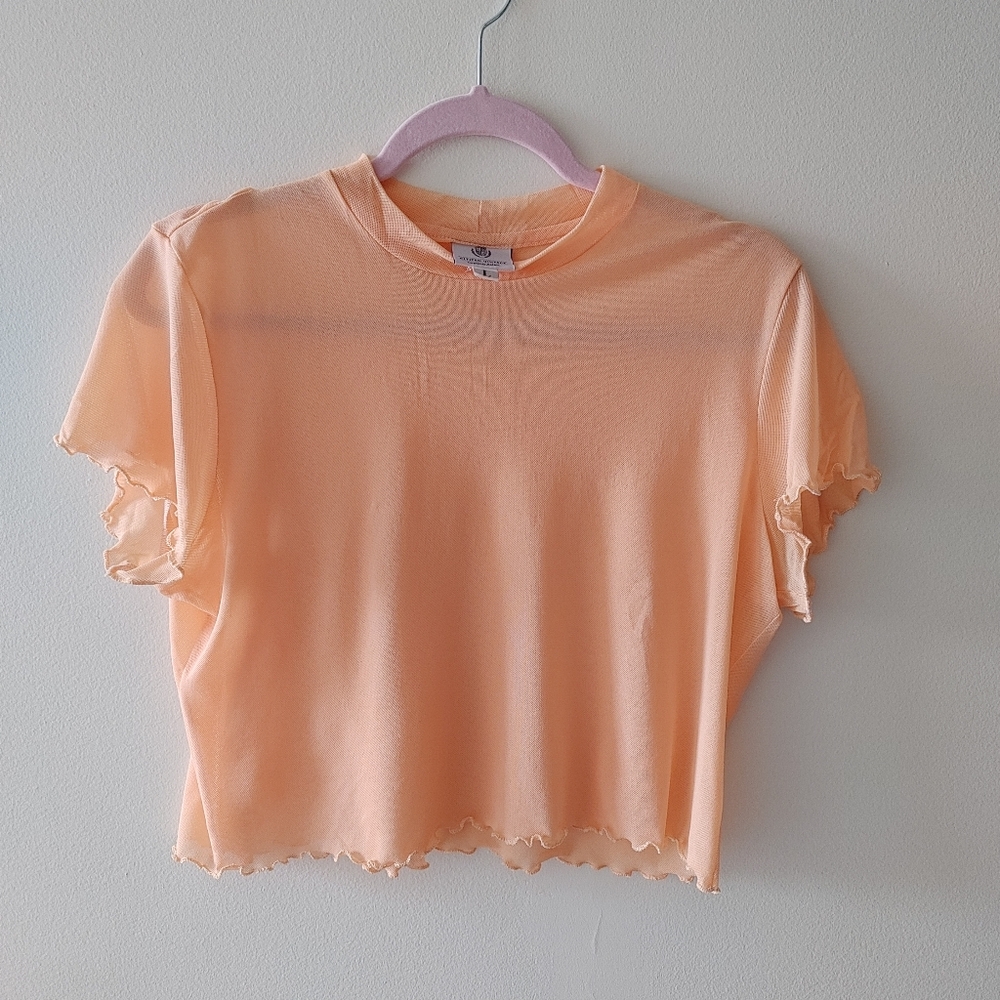 Made in Canada peach mesh top
